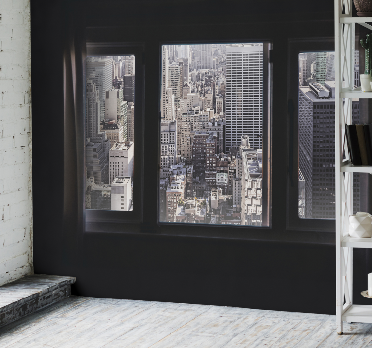 Fotomural 3D ventanas vistas a Nueva York - TenVinilo