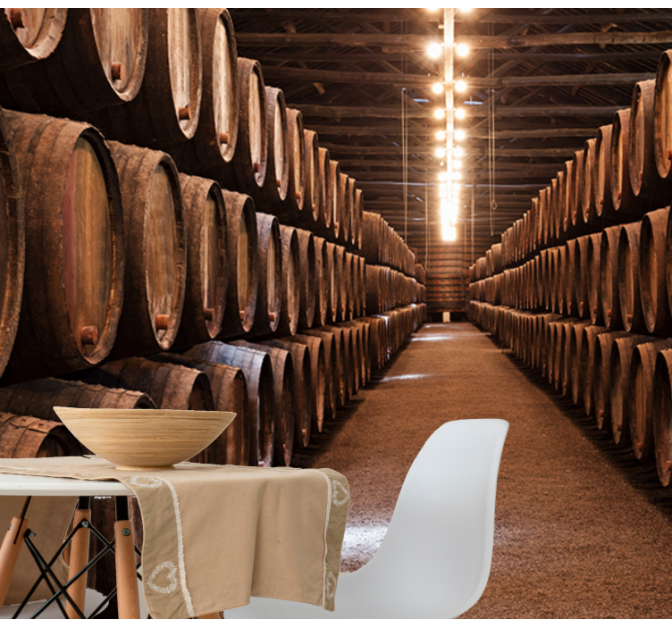 Papel pintado vintage 3D pasillo bodega - TenVinilo