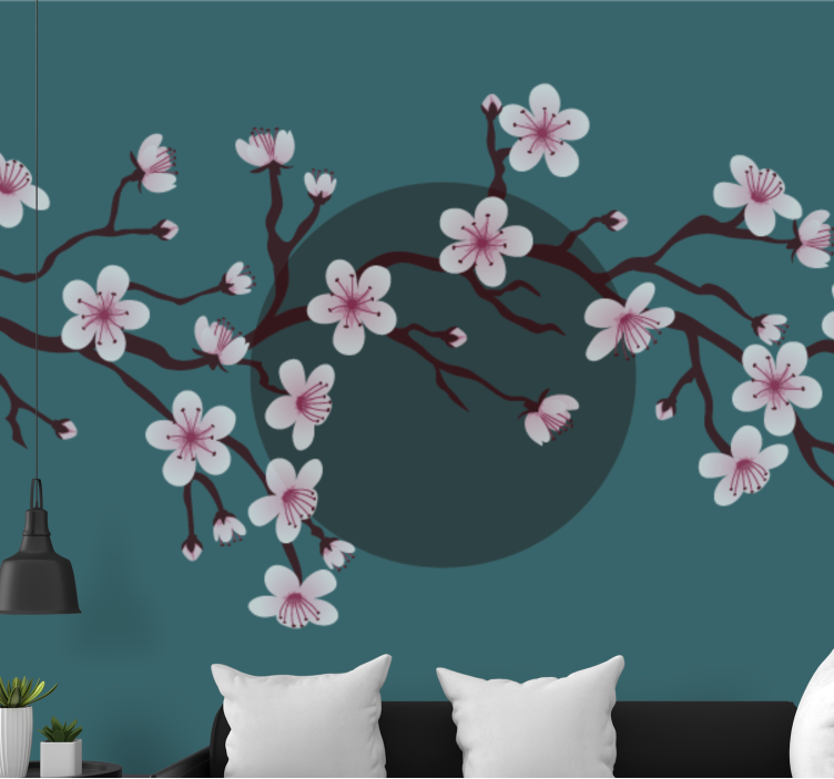 Fotomural retro Rama de cerezo - TenVinilo