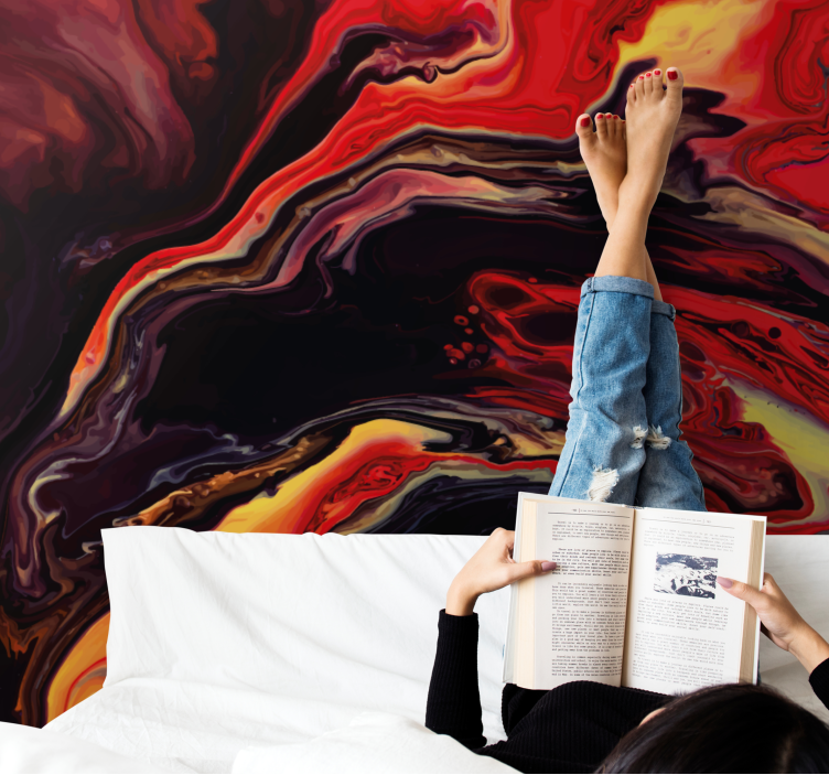 Mural abstracto con patrones giratorios dinámicos - TenVinilo