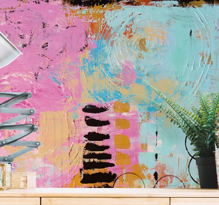 Mural abstracto remolinos coloridos abstractos - TenVinilo