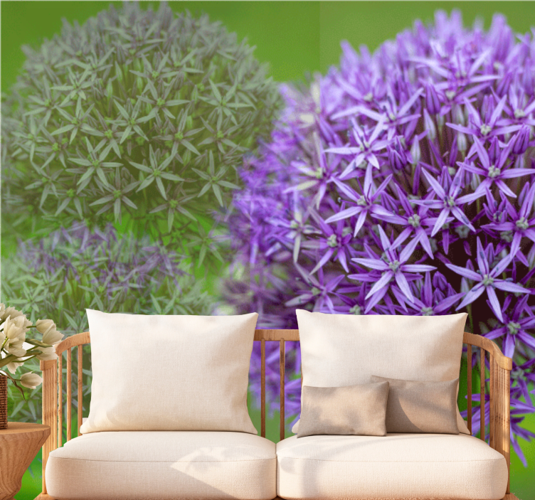 Mural amapolas arreglo floral morado - TenVinilo