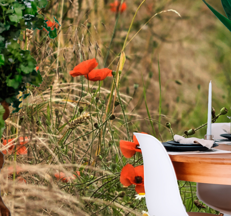 Mural amapolas serenidad en el prado - TenVinilo
