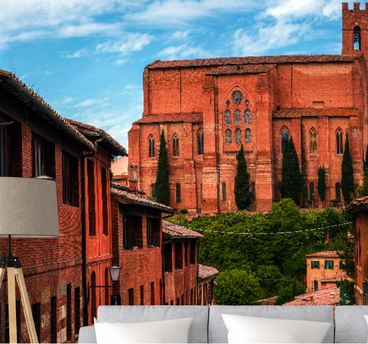 Mural ciudad catedral histórica de toscana - TenVinilo