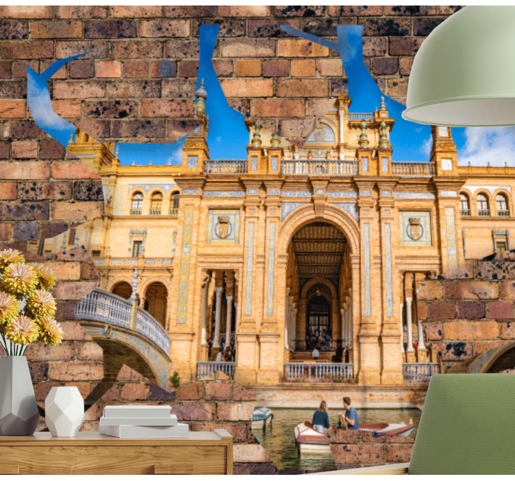 Mural ciudad esplendor arquitectónico de sevilla - TenVinilo