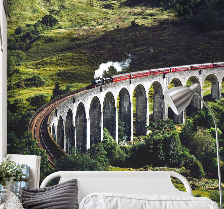 Mural ciudad puente ferroviario icónico - TenVinilo