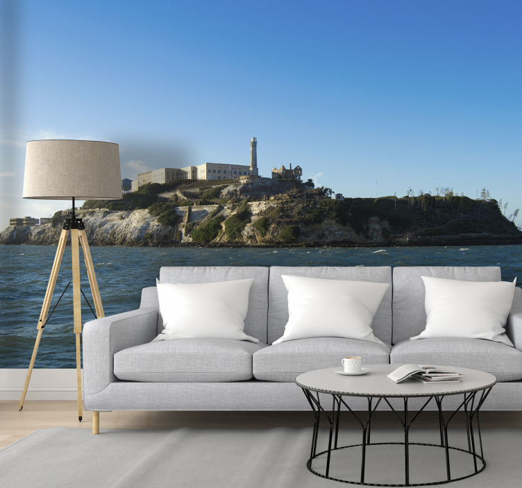 Mural ciudad vista de la isla de alcatraz - TenVinilo