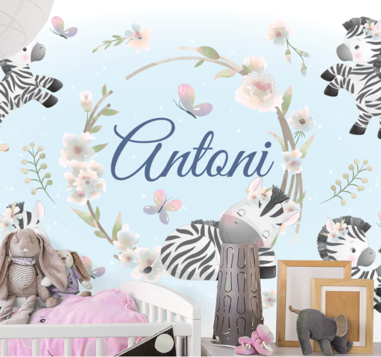 Mural de animales diseño de cebra en juego - TenVinilo