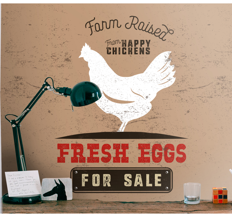 Mural de animales pollos de granja frescos - TenVinilo