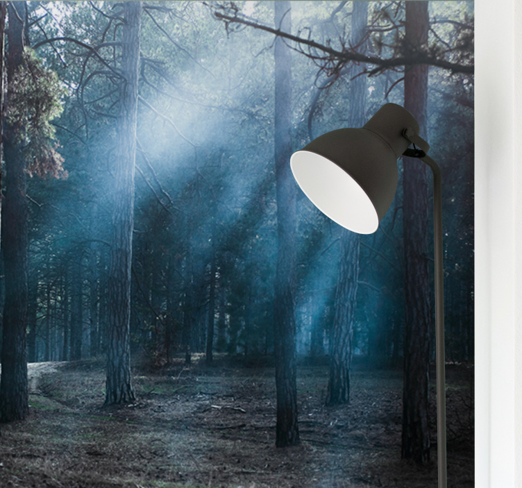 Mural de bosque camino brumoso y brumoso - TenVinilo