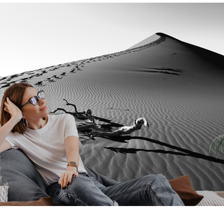 Mural de desierto huellas en la arena - TenVinilo