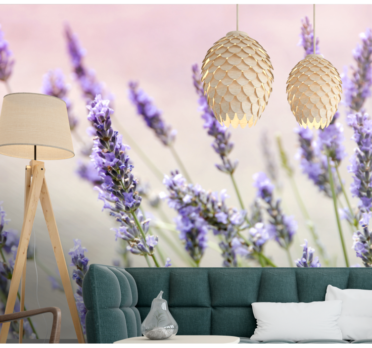 Mural de flores elegancia floral lavanda - TenVinilo