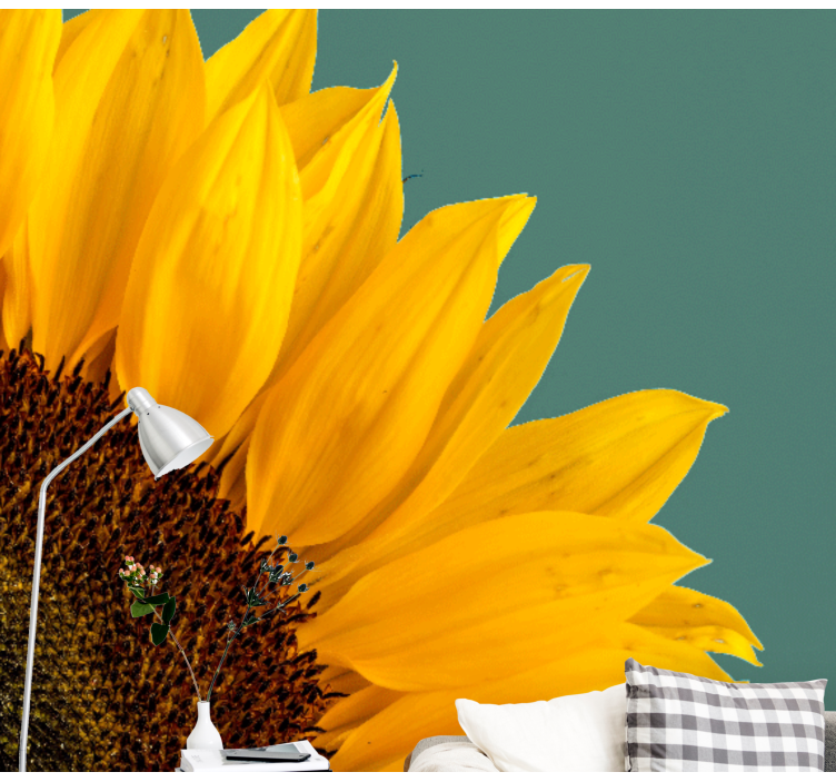 Mural de flores primer plano de girasol - TenVinilo