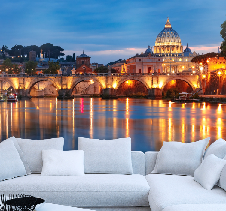Mural de madrid basílica de san pedro al atardecer - TenVinilo