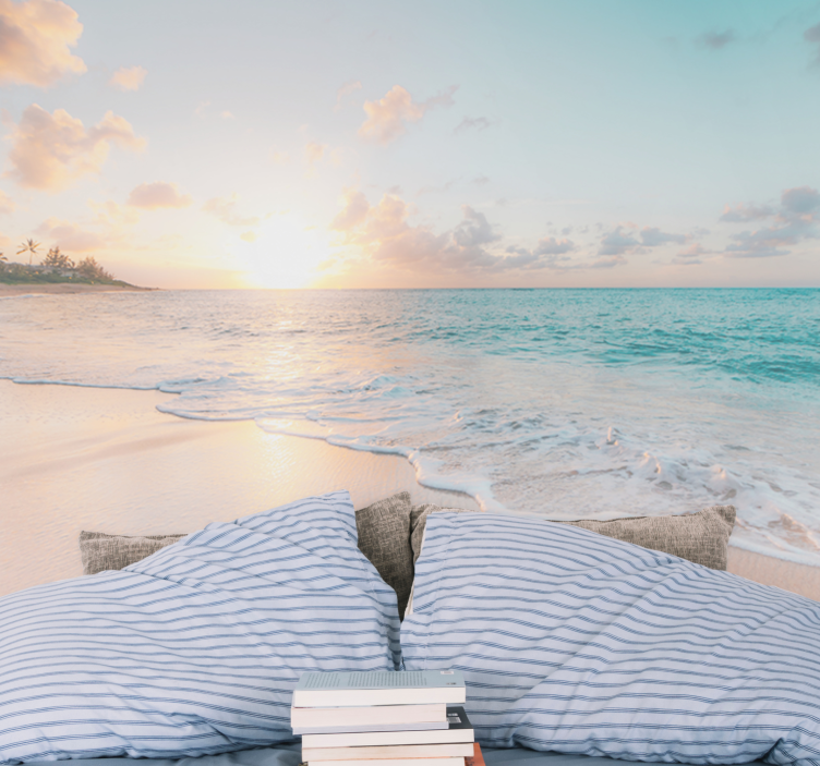 Mural de mar vibes de playa al atardecer - TenVinilo