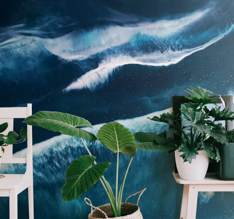 Fotomural pixerstick olas mar tonos de acuarela - TenVinilo