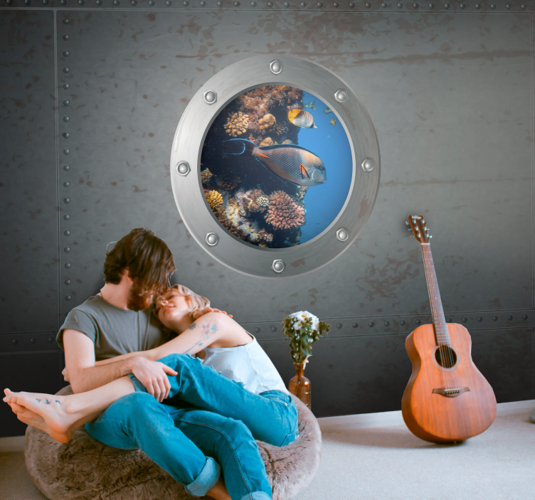 Mural de mar vista de la vida acuática - TenVinilo