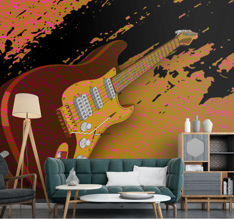 Mural de música arte de guitarra eléctrica - TenVinilo