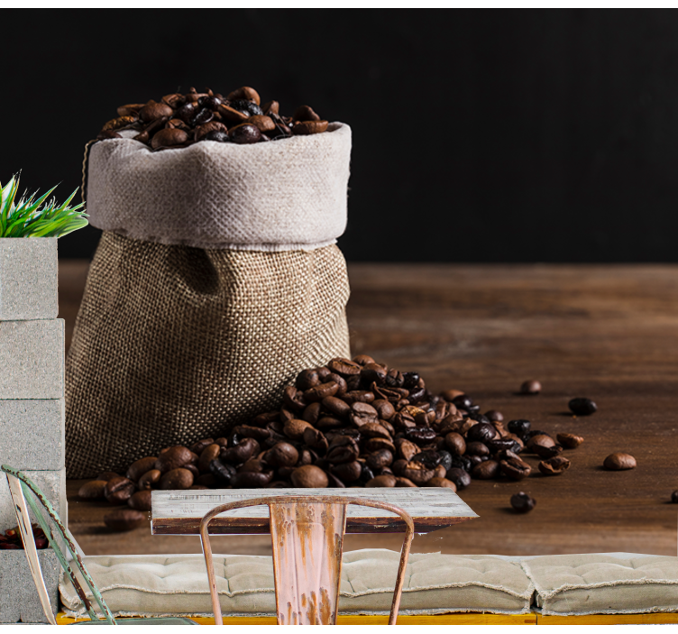 Mural de música bolsa de granos de café - TenVinilo