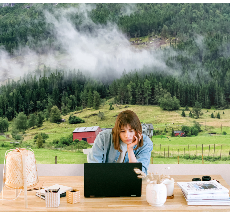 Mural de naturaleza bosque noruego - TenVinilo