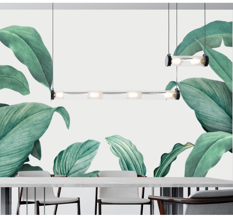 Mural de naturaleza composición de hojas exuberantes - TenVinilo