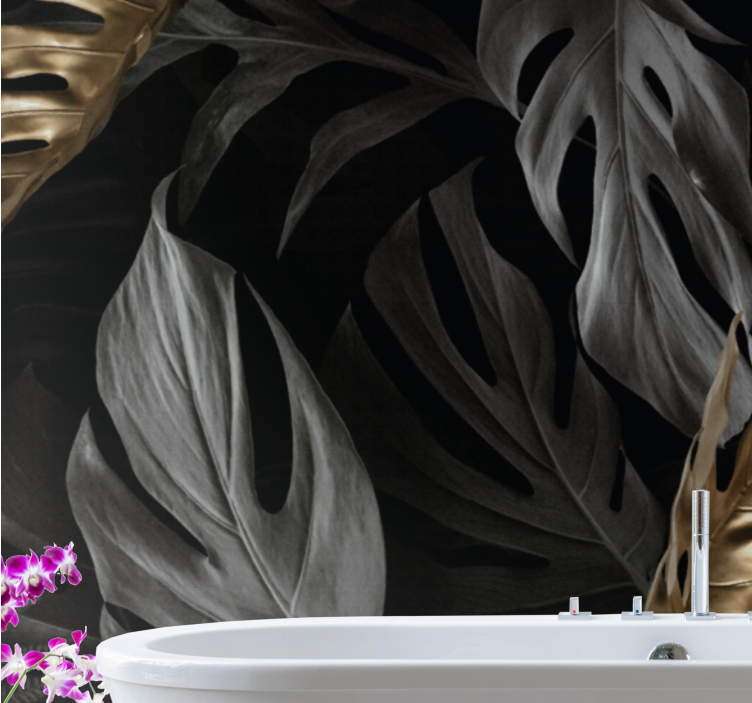 Mural de naturaleza conceptos de hojas tropicales - TenVinilo