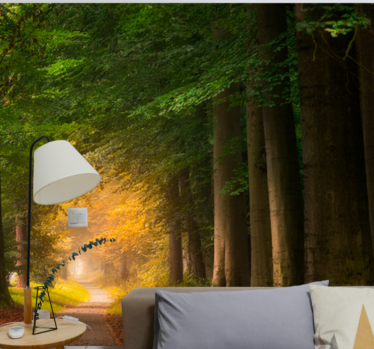 Mural de naturaleza escena del sendero forestal - TenVinilo