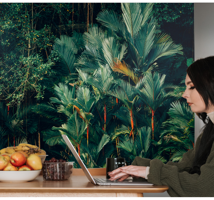 Mural de naturaleza hojas de palma exóticas - TenVinilo