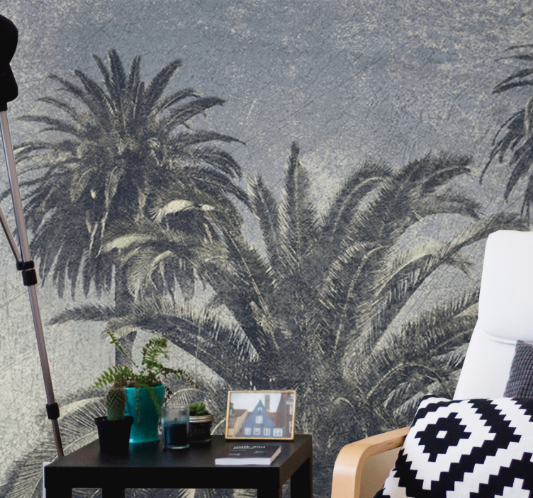 Mural de naturaleza oasis de palmeras - TenVinilo