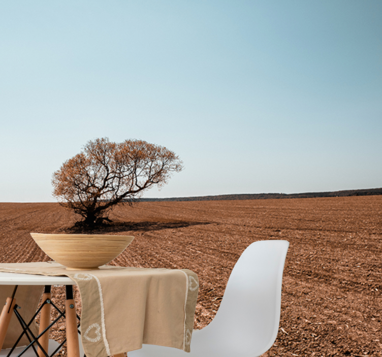 Mural de naturaleza paisaje de árbol solitario - TenVinilo