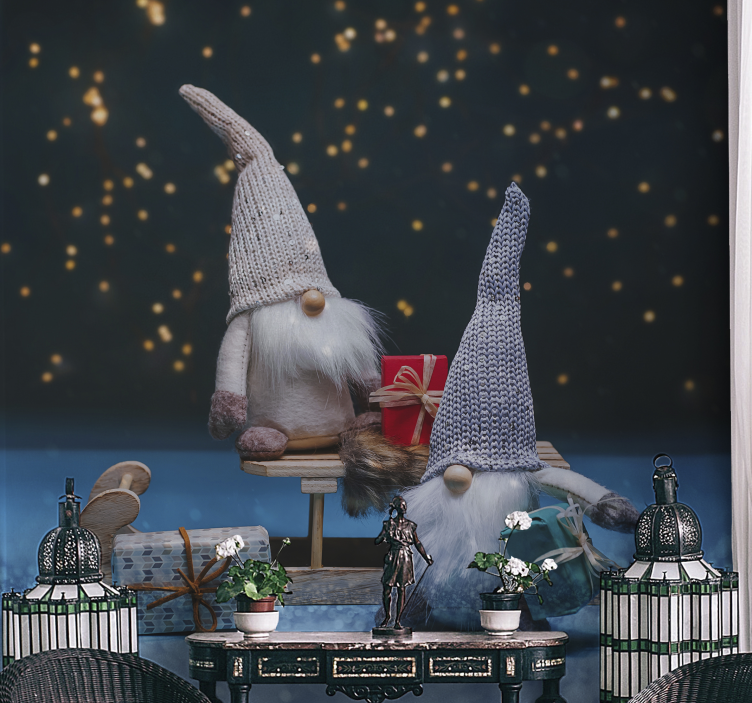 Mural de navidad celebración del gnomo festivo - TenVinilo