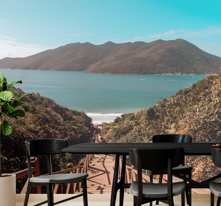 Mural de paisajes camino serene del océano - TenVinilo