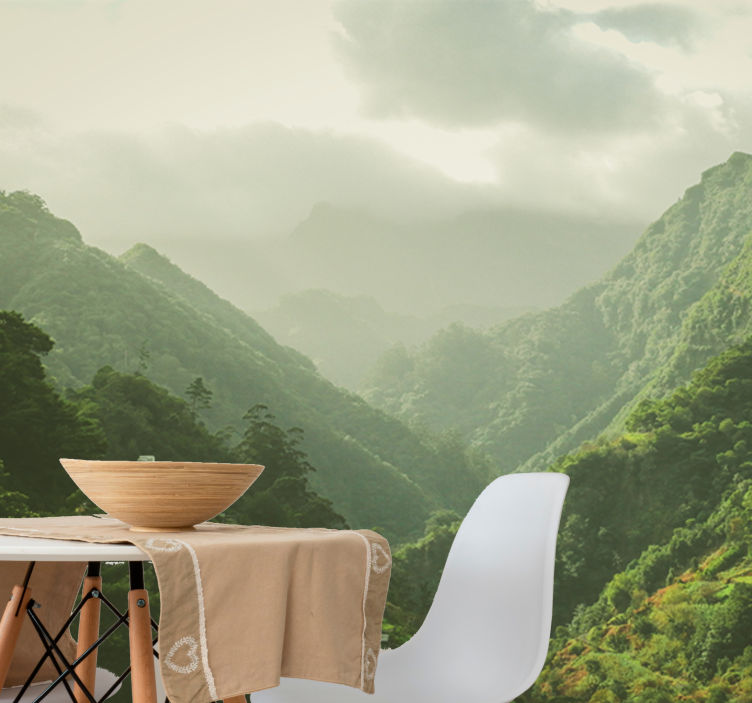 Mural de paisajes paisaje de valle montañoso - TenVinilo