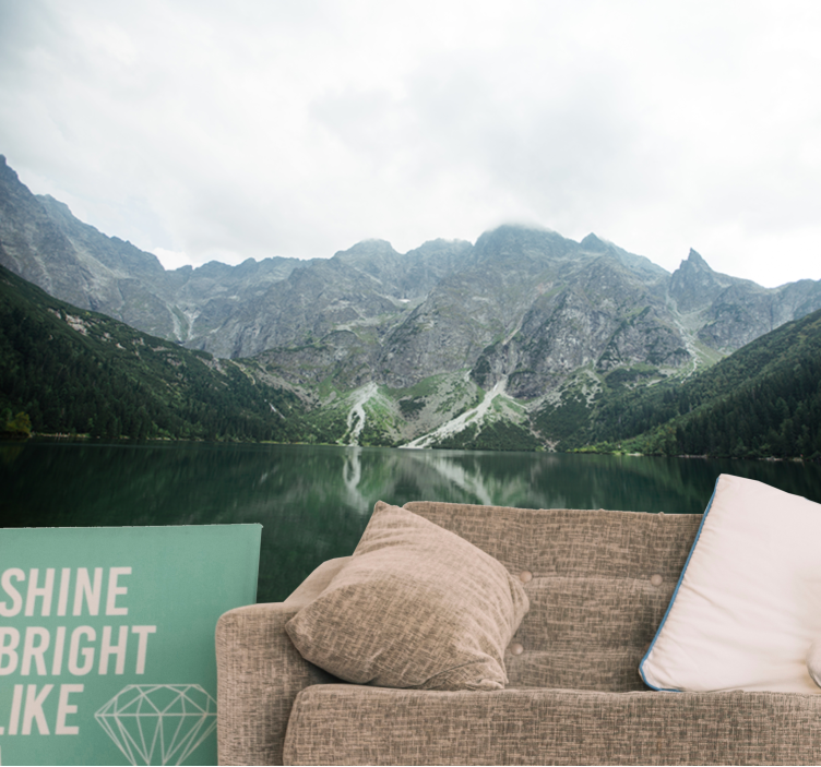 Mural de paisajes reflejo de montañas magnífico - TenVinilo