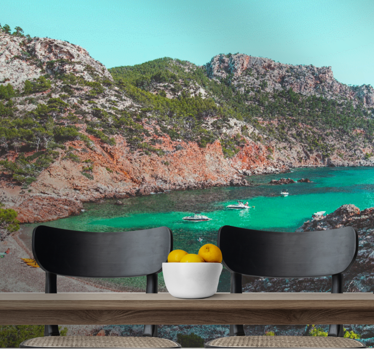 Mural de paisajes vista de la bahía del mar - TenVinilo