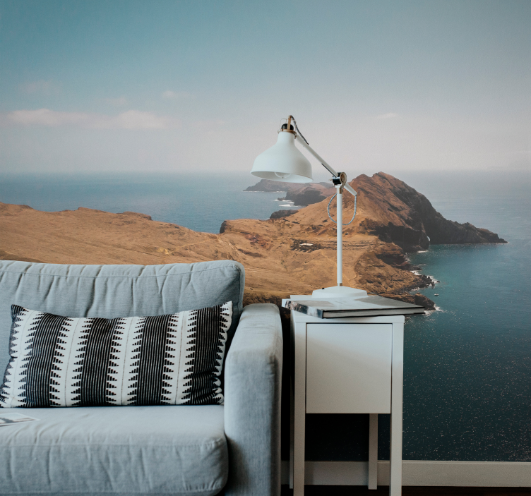 Mural de paisajes vista de la montaña costera - TenVinilo