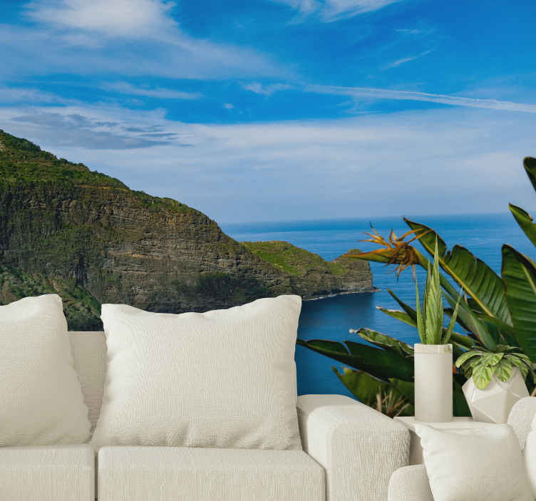 Mural de paisajes vista de montaña y mar - TenVinilo