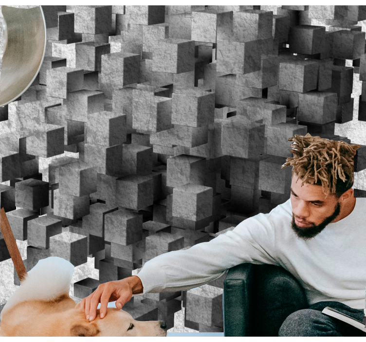 Mural de textura patrón de superficie en cubos - TenVinilo