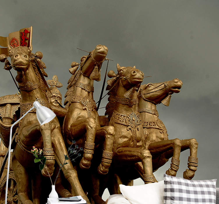 Mural de vehículos caballos de carroza históricos - TenVinilo