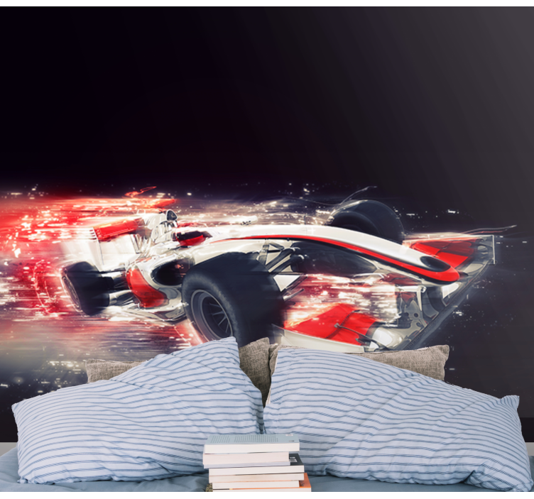 Mural de vehículos coche de carreras en movimiento - TenVinilo