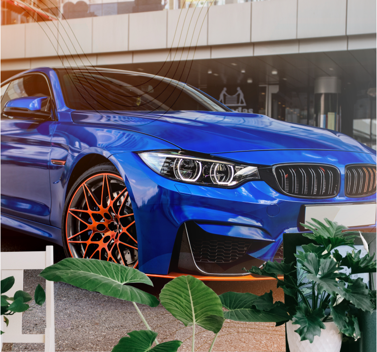 Mural de vehículos coche deportivo azul - TenVinilo