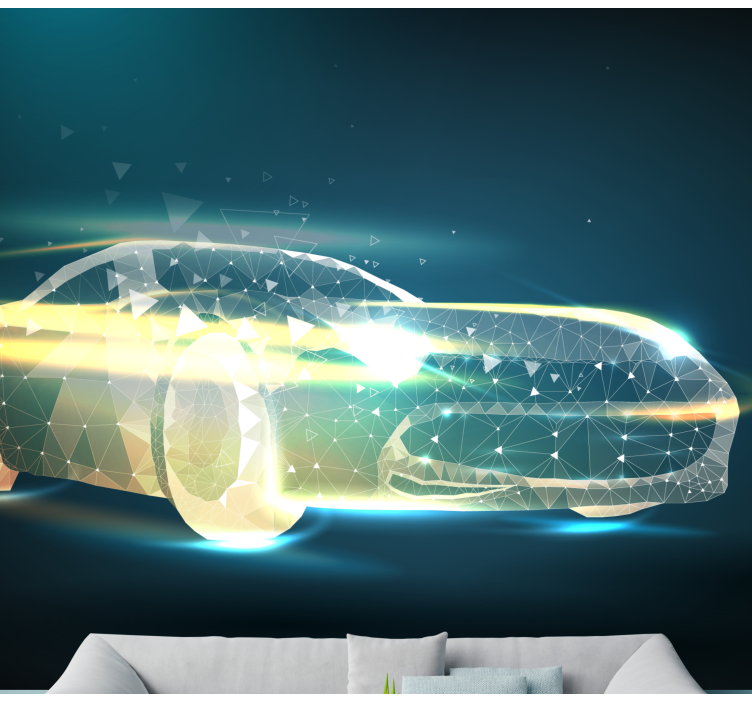 Mural de vehículos movimiento geométrico de coches - TenVinilo