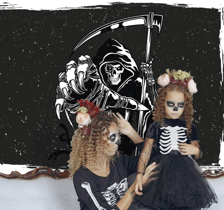 Mural halloween ilustración de la parca - TenVinilo