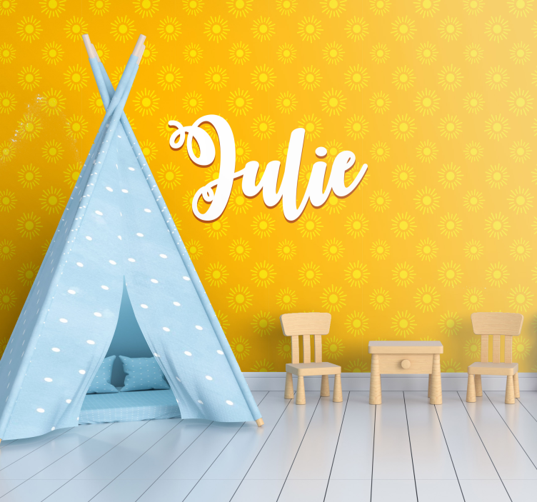 Mural infantil fondo con patrón de girasol - TenVinilo