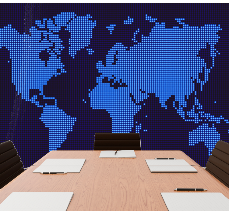 Mural mapamundi mapa del mundo pixelado - TenVinilo