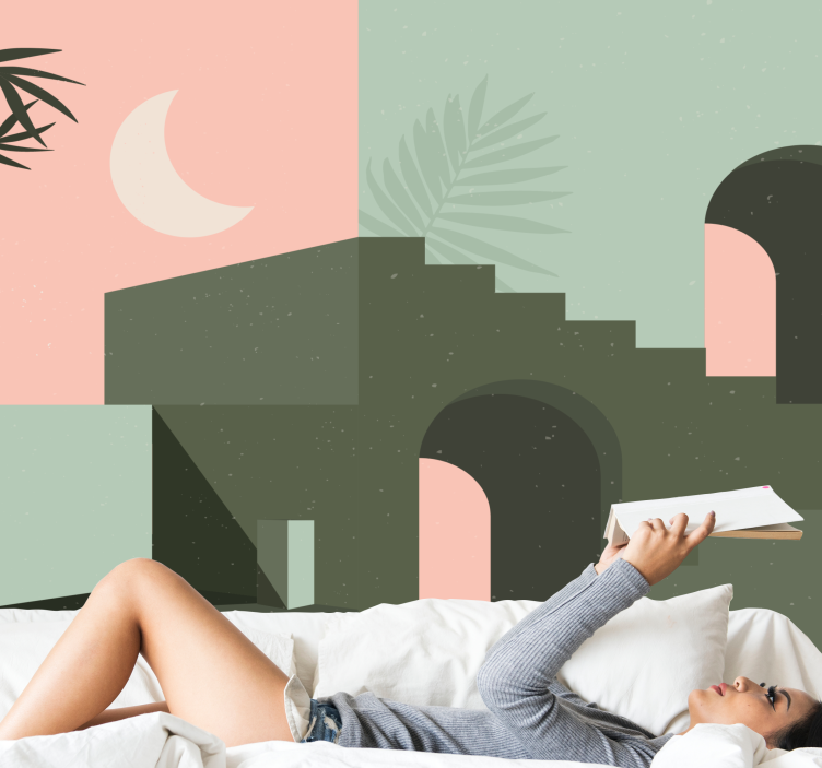 Mural moderno composición geométrica abstracta - TenVinilo