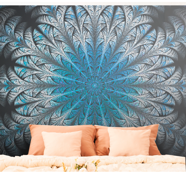 Mural moderno motivo de hojas elaboradas - TenVinilo