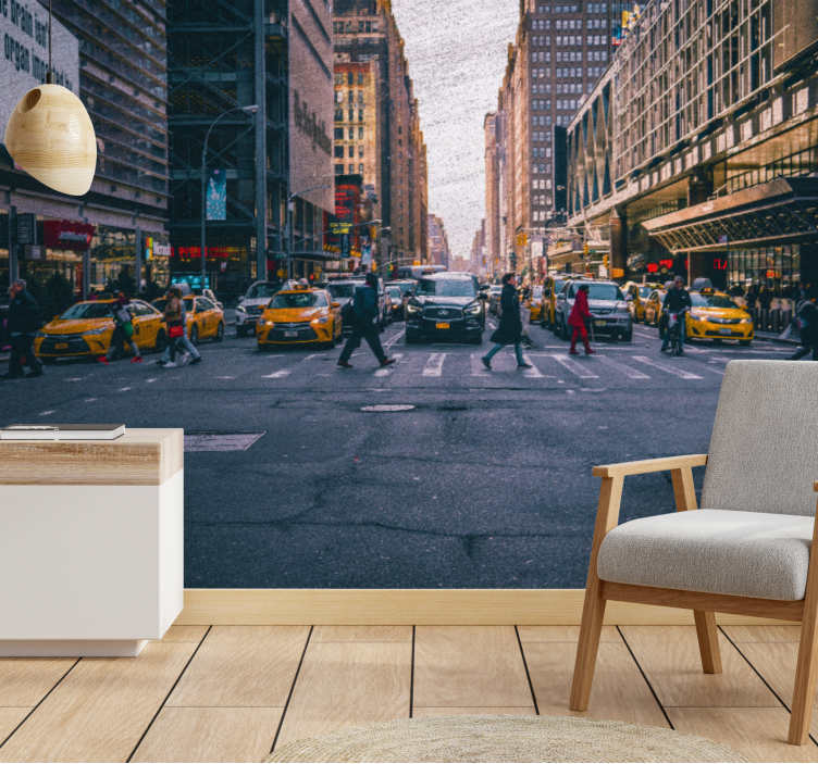 Mural new york calle nueva york concurrida - TenVinilo
