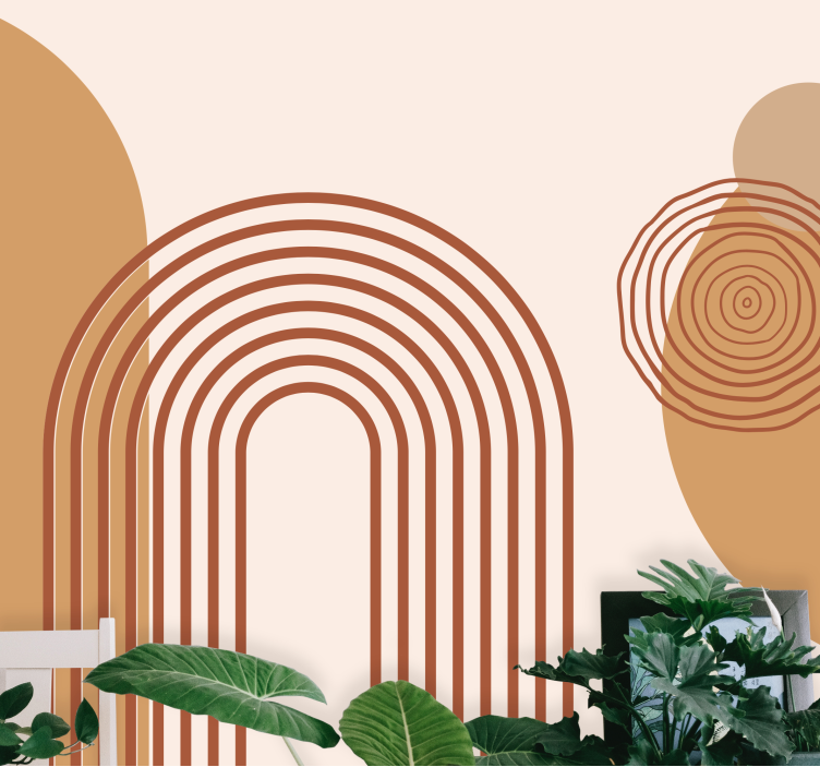 Fotomural abstracto Nuevo estilo geométrico cálido - TenVinilo