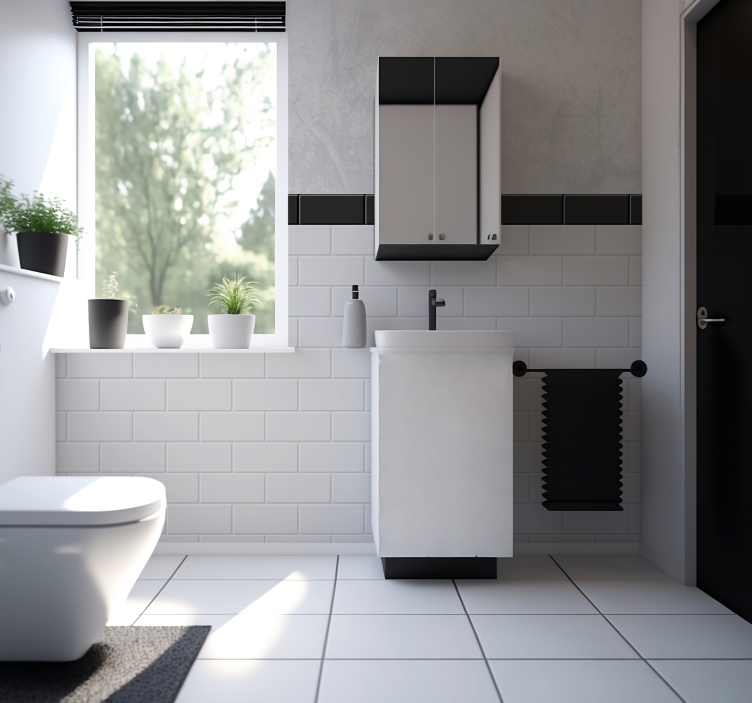 Fotomural texturas azulejos blancos - TenVinilo